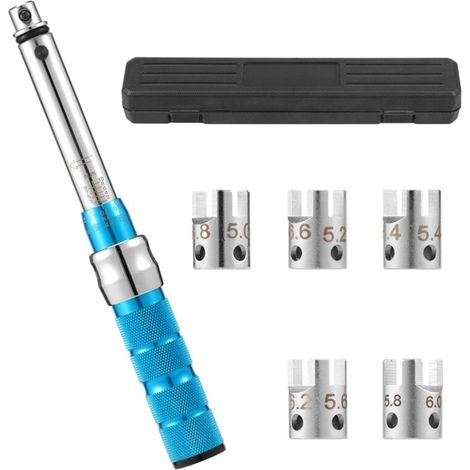 Drehmomentschlüssel für Speichen, Motorrad-Speichenschlüssel 2–10 Nm, Stahlfelge mit Aufbewahrungsbox, 5,0–6,8 mm