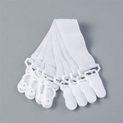 8 pièces sangles de feuille bretelles bande support de coin de lit réglable attaches élastiques Clips pinces housse de matelas drap housse (1/4)