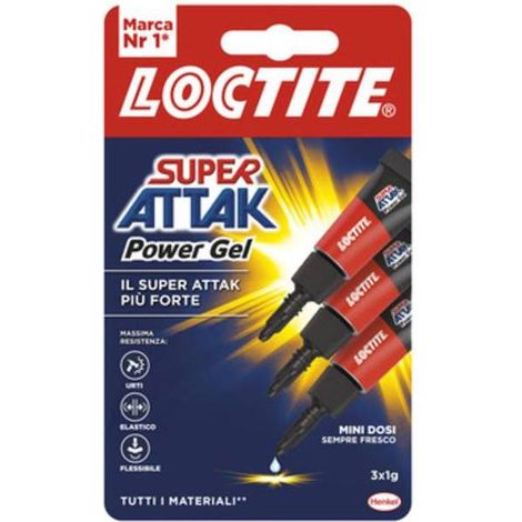 24 x ADESIVO SUPER ATTAK POWER GEL MINI DOSI 3X1 G