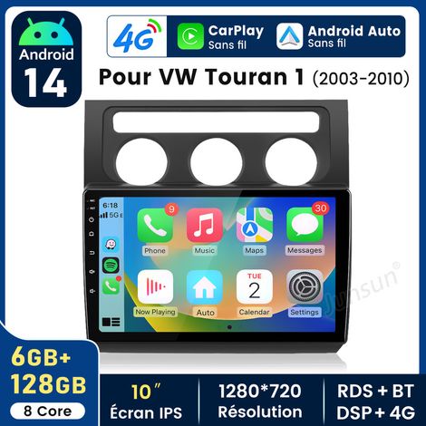 10 pouces Carplay Autoradio pour VW Touran 1 2003-2010 Android 6+128GB JUNSUN (1/4)