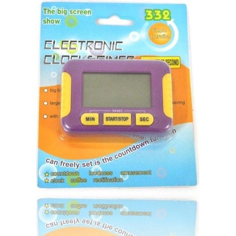TrAdE Shop Traesio - Timer Elettronico Electronic Clocketimer 332 Temporizzatore Cucina Calamita -