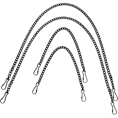 Lot de 4 chaînes suspension noires robustes avec maillons et sangles, (1/5)