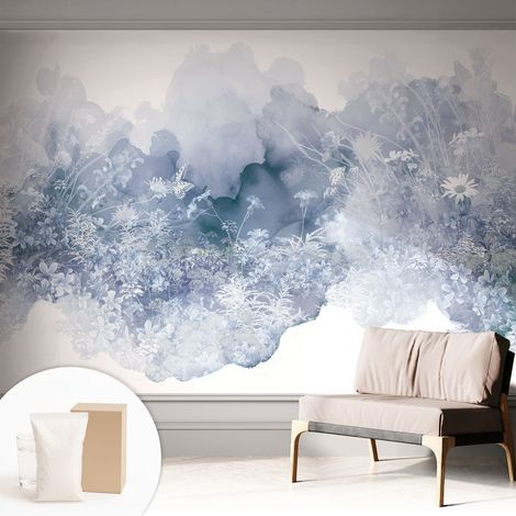 Papier peint intissé décoratif avec motifs pour salon et chambre a motif - Colle incluse gratuite Prairie fleurie 312x219 cm (1/5)