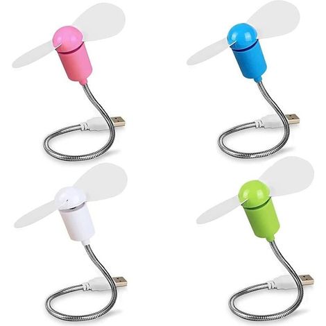 Mini ventilateur USB portable, petit ventilateur de bureau, ventilateur de poche rechargeable et silencieux, mini ventilateur pour PC portable, lot de 4-AquaForge