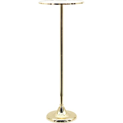 Vimin Box Alzata Piatto Tondo Vetro e Metallo D 35 Cm H 93 Cm Oro