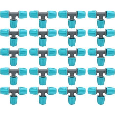 Lot de 20 té tuyau connecteur 16mm en PE – Raccord rapide pour irrigation – Dimensions 9.3x6 cm – Résistant à l'usure et à la corrosion (1/5)