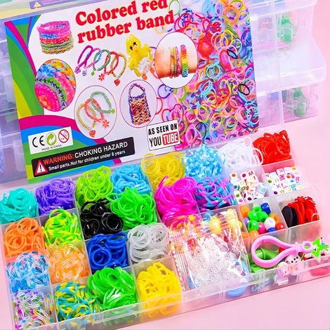 Loom-Bänder-Set – 4400 Stück in 22 Farben, mehrfarbig