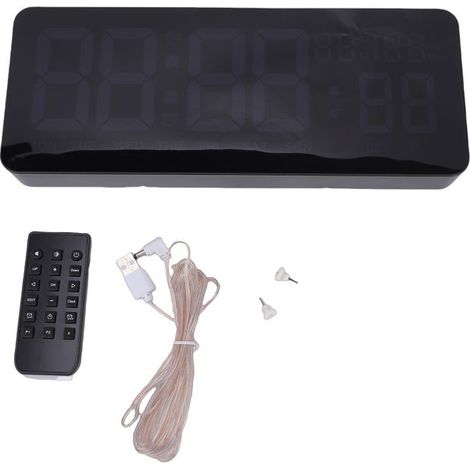 BelleRise - Horloge murale 6 chiffres – KYX-0033 – WiFi auto-calibrage, compte à rebours, temp/humidité – pour réunion, sport (1/5)