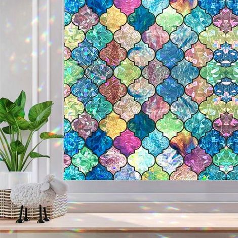 Pellicola per finestre，Pellicola statica autoadesiva，pellicola opaca colorata per la privacy，protezione solare e termica，multicolore 45x100 cm (1/5)