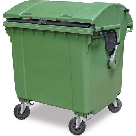 BRB 1100 Liter Großmüllbehälter/Müllcontainer nach EN 840, MGB (Grün) (1/2)