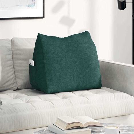 Coussin de dos vert foncé 60 x 20 x 50 cm en tissu rembourrage polyester housse amovible pour usage intérieur (1/5)