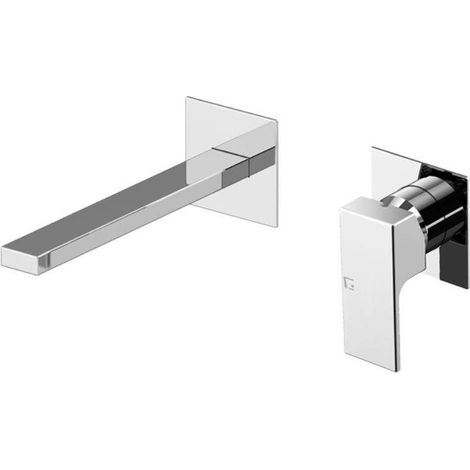 Miscelatore lavabo a parete Gattoni SQUARE 2537/25C0  Cromo - 200 mm (1/2)
