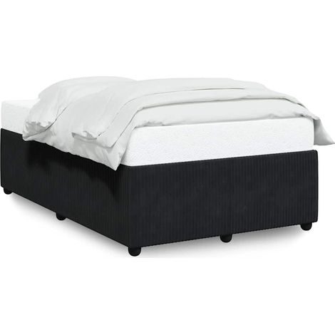 Lit double Lit adulte Cadre de lit sans matelas noir 120x200 cm velours (1/5)