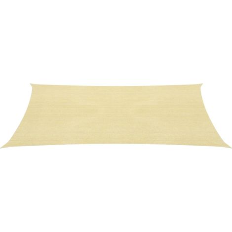 Voile d'ombrage, Protection Solaire, pour Jardin Terrasse Extérieur, 160 g/m² Beige 3x6 m PEHD OIB2966E (1/5)