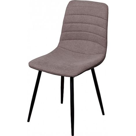 Dimo Sedia Livia in Tessuto Tortora Chiaro, Gambe Nere