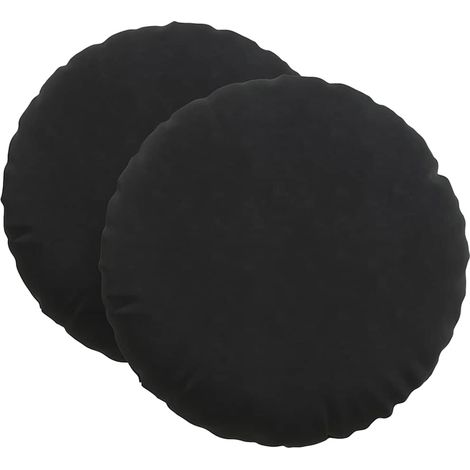 Maison Exclusive - Sitzkissen 2 pcs Schwarz Ø60 x 21 cm Samt