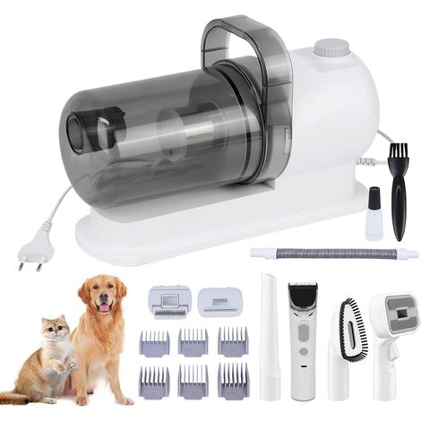 Tondeuse pour chien avec aspirateur, 10000 PA avec outils d'entretien, tondeuse à pattes, brosse, peigne