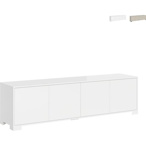 Moderner TV-Ständer für Wohnzimmer 172x40x48 Lumina - Weiß glänzend (1/4)