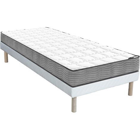 Set 90 x 190 cm rete a doghe con giroletto + materasso molle insacchettate sp. 19 cm  - KIJAL di YSMÉE