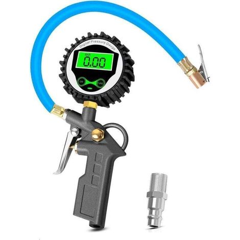 Jauge de Pression de Pneu Numérique avec Rétroéclairage LCD Écran, 255 PSI Numérique Manomètre Pneu Pistolet Gonflage de Pneu pour Voiture Moto Vélo (1/4)