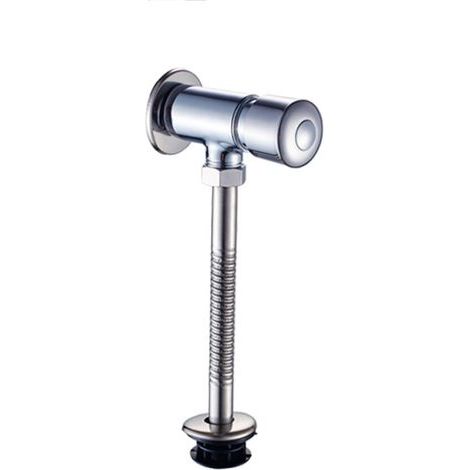 Durable Zinc Alloy Dual Flush Valve for Exposed Toilets Exposed Manual Flowise Manual Pressing Flush Tool Polished Chrome for Home Hotel Bathroom（G1/2）