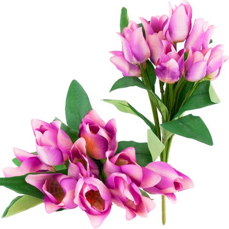 Bouquet di tulipani artificiali traforati CV26811-7 viola, 9 pezzi (1/5)