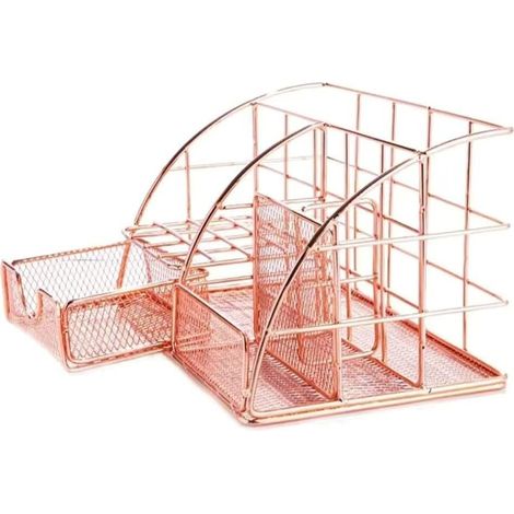 MIMOSON-Storage Desk Organizer,Desk Organizer Multifunction Office Supply For Home Office School Makeup Brushes,Pen,Pen Holder with Multifunctional Drawer Rose Gold Organizer (1/5)