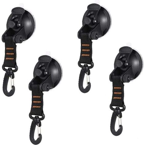 4pcs Ancre à Ventouse, Ventouses D'ancrage, Ancre à Ventouse Robuste avec Fixation du Crochet d'Arrimage, Crochet de Fixation de Ventouse Auvent à Ventouse pour Voiture Bateau Camping Tente Bagage (1/5)