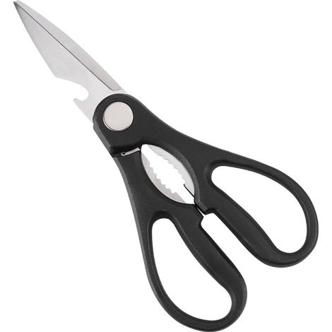 Forbici da cucina multiuso in acciaio inox, 20 cm, nere