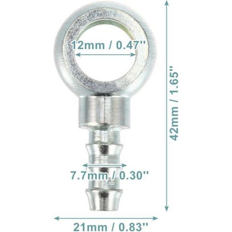 Raccord 12mm Diamètre 7.7 mm OD Moto Banjo Raccord Adaptateur - 5 pcs (1/5)