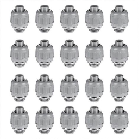 20 raccords de conduit étanches, connecteurs 1/2 pouce pour câblage, lot de protections liquides, adaptateurs filetés métalliques, usage électrique professionnel (1/5)