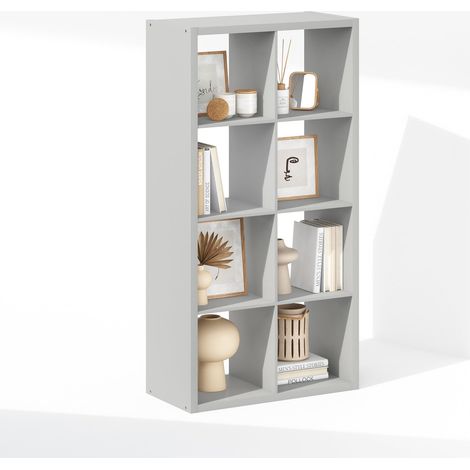 Organisateur Cube, Étagère 8 Cubes, Étagère à Dos Ouvert, Étagères de Rangement, Cadre Extra épais, pour Organisation et Rangement, Salon, Bureau à Domicile, Gris Clair (1/5)