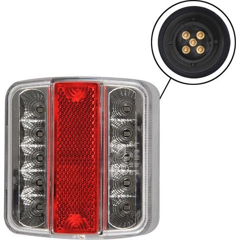 Fanale posteriore 4 funzioni 98x105mm 14led con ec a 5 poli (1/5)
