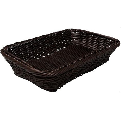 Panier Osier Rectangulaire Corbeille a Pain en Poly de Table Rangement Fruit Osiers pour les Produits Alimentaires et les Petits Achats Quotidiens (1/5)