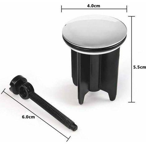 Bonde de lavabo universelle Ø40mm en alliage d’aluminium noir, hauteur réglable pour évier salle de bain, bouchon durable et pratique (1/3)