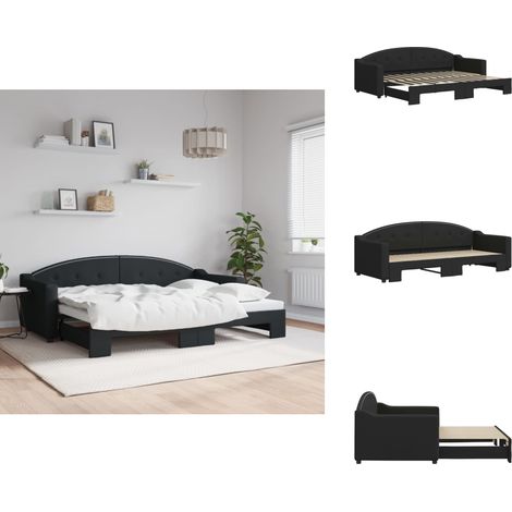 Lit de jour avec gigogne sans matelas 80x200 cm - Canapé Convertible - Lit Deux Places - Lit D'appoint - Meuble Multifonctionnel - Literie (1/5)
