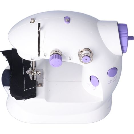 Machine à Coudre Portable Mini avec Pédale, Lumière et Câble EU pour Couture Maison Voyage