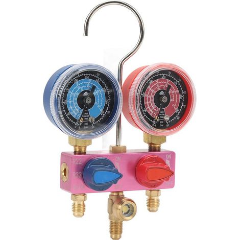 Mini G1/4 Diagnose-Verteiler mit Metallknopf für R22 R32 R410A
