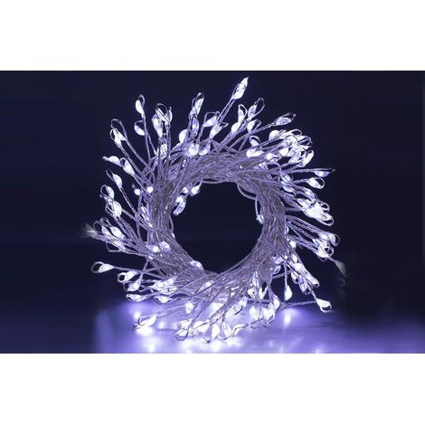 Guirlande lumineuse étoilée « Feu d'artifice » à LED, 8 modes d'éclairage, idéale pour les décorations de Noël, de chambre et de fêtes - Blanc / Taille S 1,5 m (1/4)