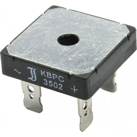 Puente Rectificador 400V 35Amp Terminales FASTON Medidas 28x28mm
