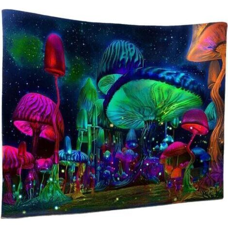 Tapisserie Murale champignons Tenture Murale Hippie Psychédélique (1/4)