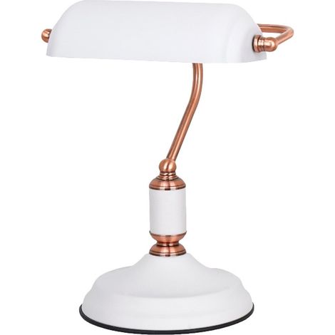 LAMPARA DE MESA E27 BLANCO COBRE (1/3)