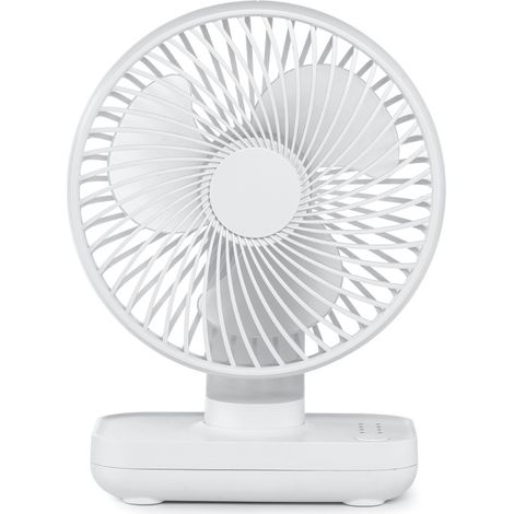 Ventilador de escritorio recargable por USB con 4 velocidades, mini y portátil: ideal para la oficina y para uso en exteriores. (1/4)