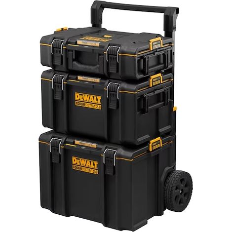 DEWALT Tour TOUGHSYSTEM Sur Roulettes 2 Coffrets + Boîte À Outils Mobile - DWST83402-1
