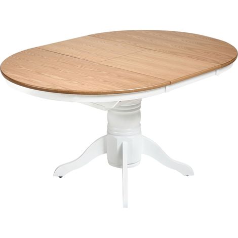 Table de Salle à Manger Extensible en Frêne 106/150 cm Marron Clair Akron