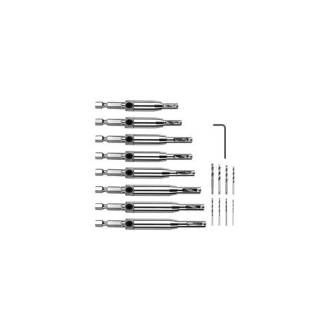 Zentrierbohrer-Set, 16-teiliges selbstzentrierendes Scharnierbohrer-Set, Lochbohrer für Holzbearbeitung, verstellbare Tür- und Fensterbohrer - Crezuo