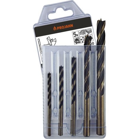 Projahn, Kit de forets à bois, avec 3 tranchants, 5 pièces