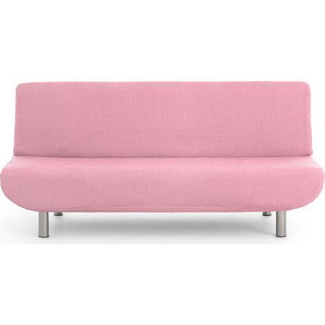 Housse de canapé 3 Places clic clac Universelle et Polyvalente - Couleur Rose - Protecteur Facile à Placer pour Dossier, siège et accoudoirs (1/5)
