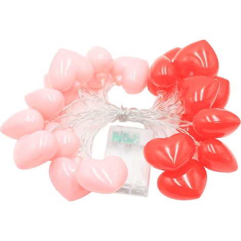 Guirlande Lumineuse En Forme De Cœur - 300 cm - Fonctionne Sur Piles - Pour Décoration Intérieure Et Extérieure - 1 Pièce (1/5)