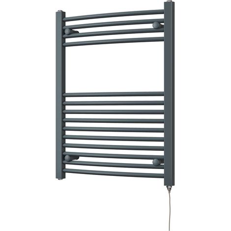 Zennor - Anthracite Electric Towel Rail H800mm x W600mm Curved 400w Standard (1/3)